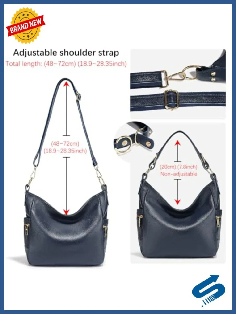 Genuine Leather Zipper Shoulder Bag Purse Satchel Tote
